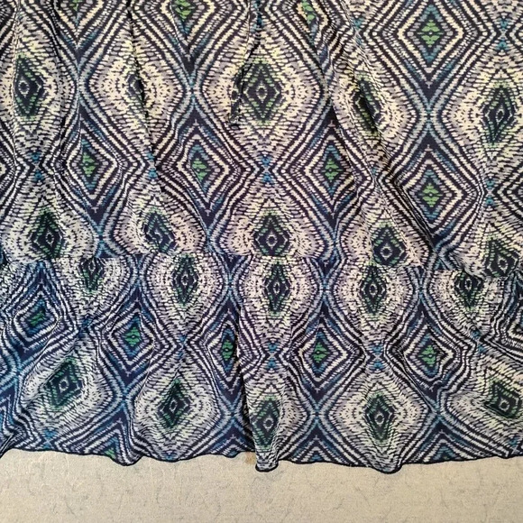 Croft & Barrow Blue & Green Blouse Short Ruffle Sleeve Peplum Size 3X - Picture 5 of 11